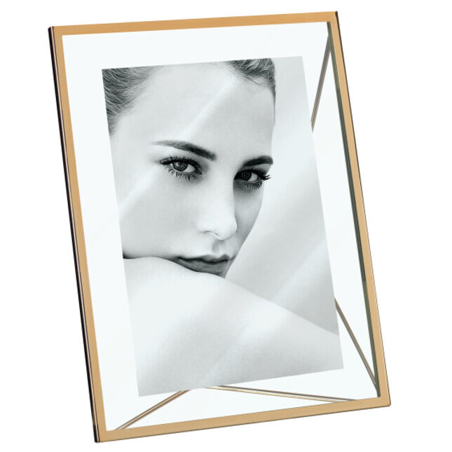 Cadre en métal brillant couleur or avec double verre