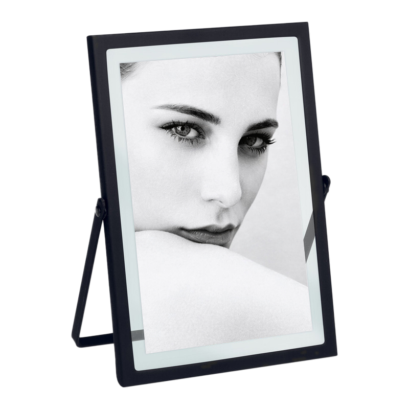Cadre photo noir mat avec pied articulé
